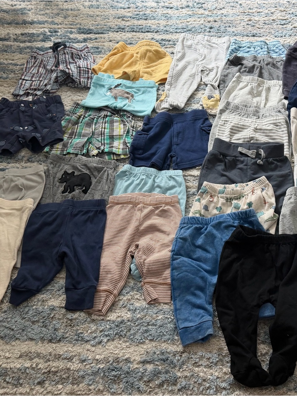 Toddler Mixed Pants & Shorts Bundle - Blue, Gray, Navy, Black